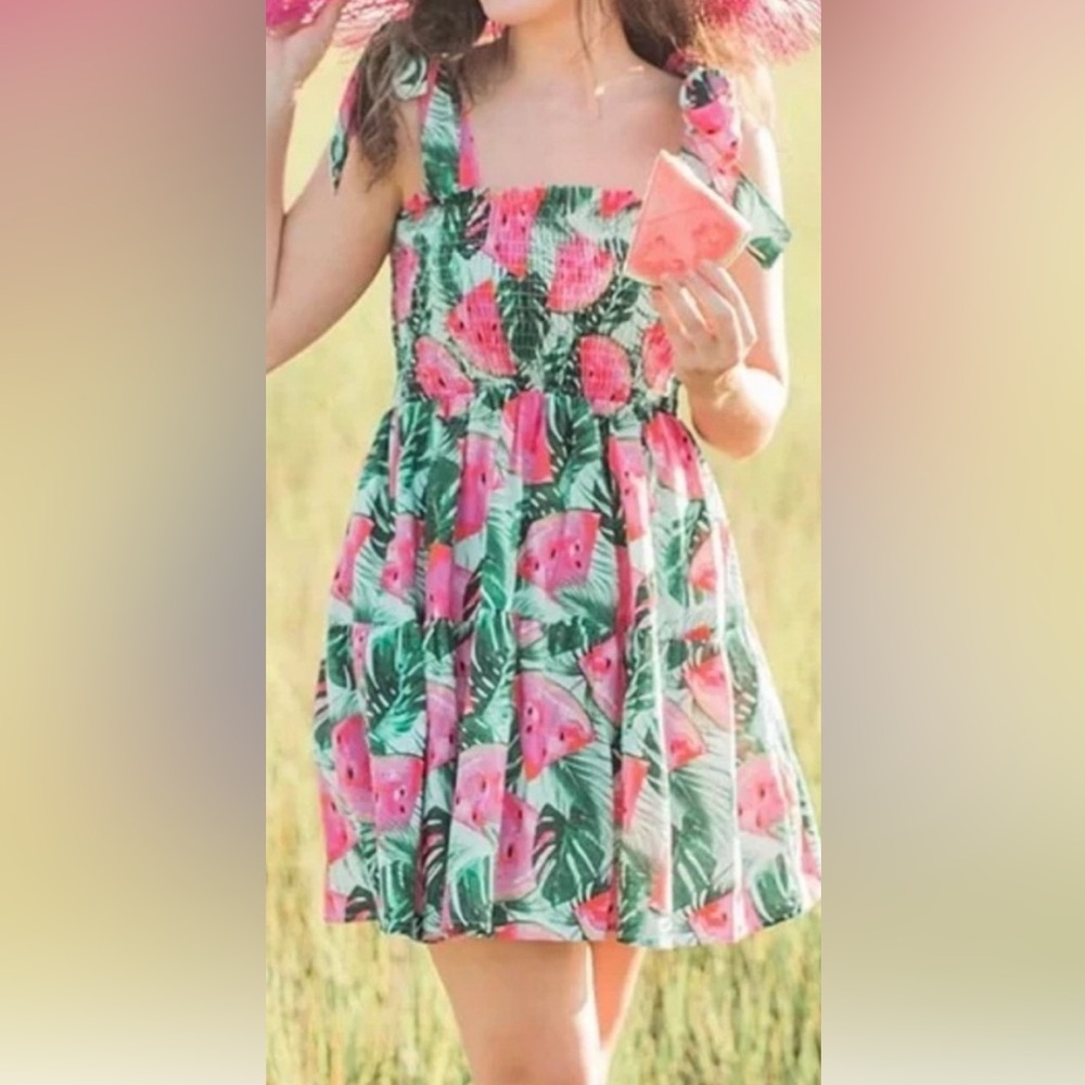 NWT Kathleen Maeve x Victoria Dunn Linen Blend Watermelon Print Sundress in XS